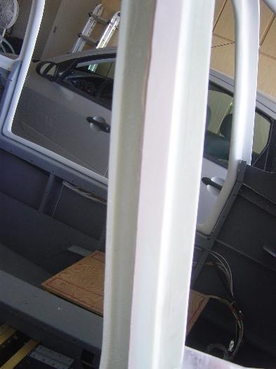 Right side windscreen edge after sanding flush with door