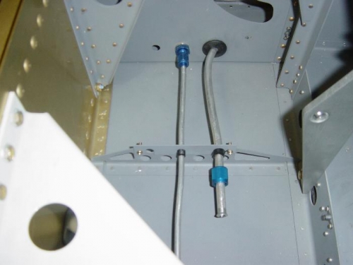 Lines to wing tanks stubbed and securred w/ brace/clamps