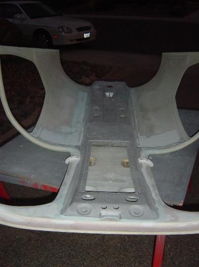 About 3/4 of Console filled and rough sanded