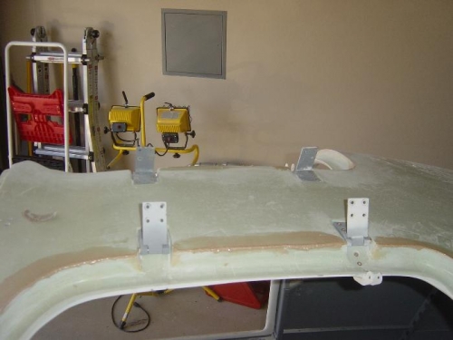 Building up some low areas on the cabin top