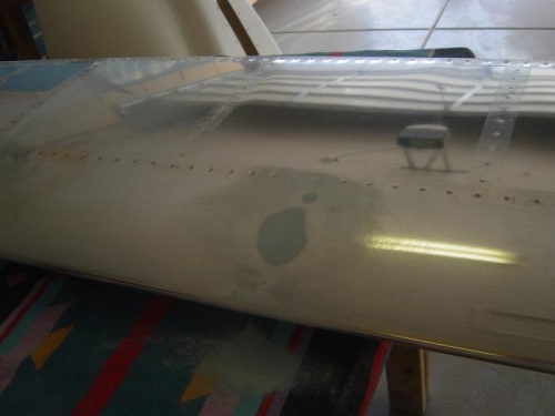 Not really a 'ding' but there was a slight depression in the nose ribs, I decided to fill them all