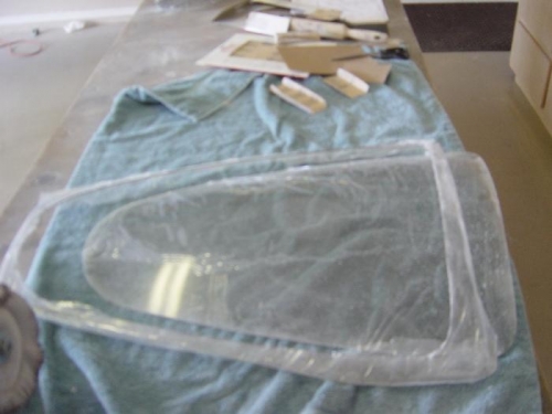 Right cabin window trimmed to scribe line using  air grinder and cut-off wheel