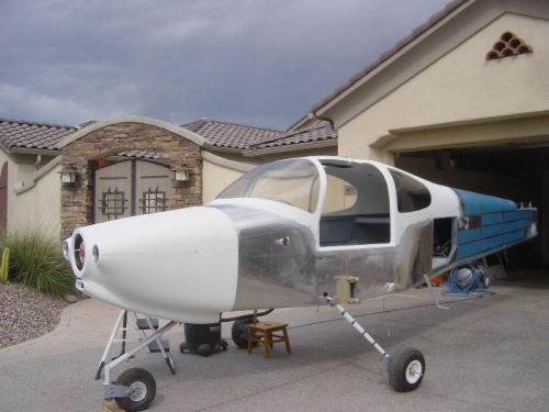 Cabin cover primed and sanded