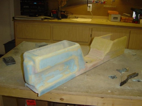 Finished the rear half (bondo and filler)