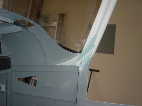 Forward door posts filled & sanded