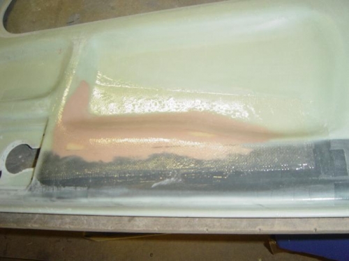 Then a 2 ply (6 oz) lay-up on top of it all.