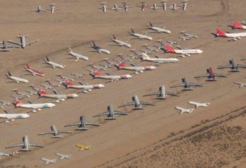 Mostly NWA 747's.  I counted over 50 747's stored at Pinal today.