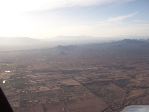 Angled the wing down some to get this photo.  Looking SE towards Tucson.