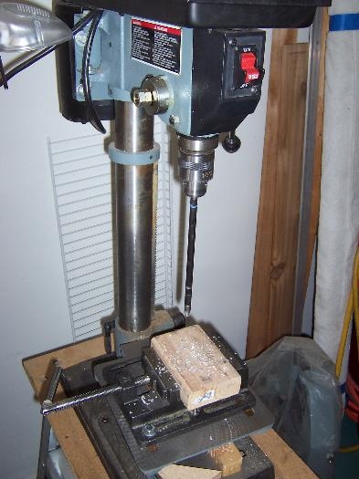 From 8/12 - c-sink cutter on drill press to make c-sinks on spar extrusion.