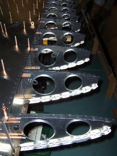 View of the conduit supports.  Kept these on a line between the fwd and aft tooling holes.