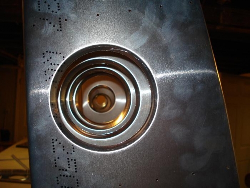 Looking down the length of the wing ribs.