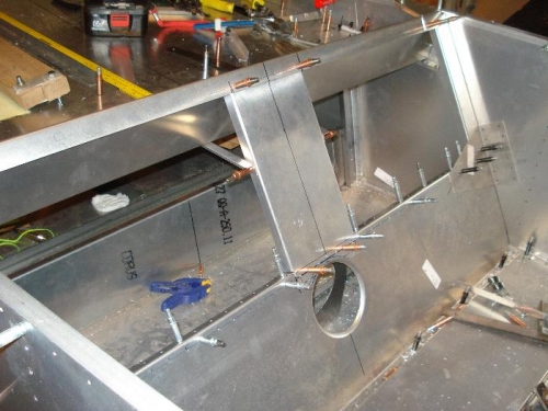 The seat back coming together.