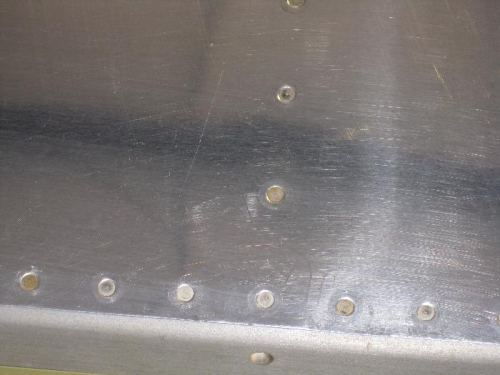Close up of drive rivets