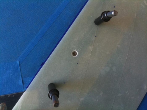 Closeup of 6/32 screws