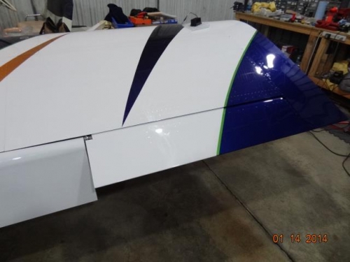 The right aileron in place
