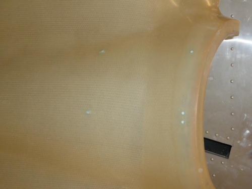 The top cowling-the light spots are the drilled holes that have been filled with SuperFil