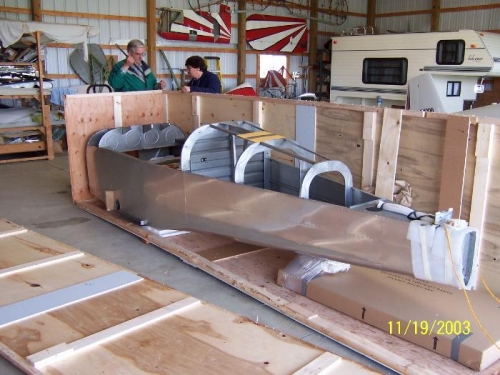 QB Fuselage Kit Coming out of Crate