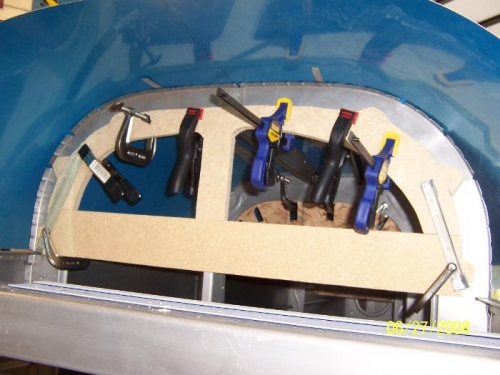 Particle Board Clamped to Bulkhead F-606