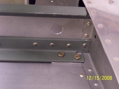 Bolts drilled in place in left side HS forward spar