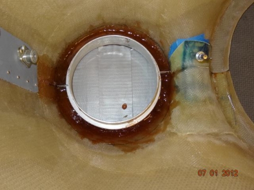 The left ring after the epoxy was applied