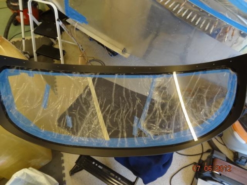 The windshield after the tape and masking has been removed