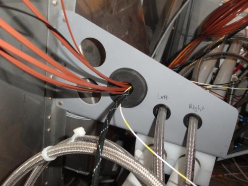The elastic grommet with the wires