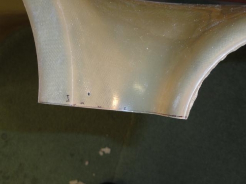 The left inboard edge of the top cowl after sanding