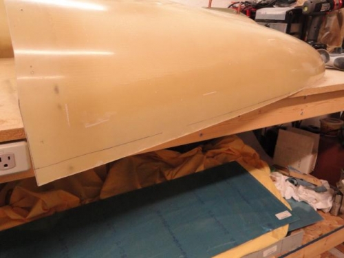 The right side of the top cowling after trimming
