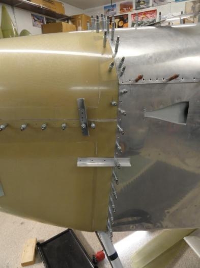 The cowlings clamped in place