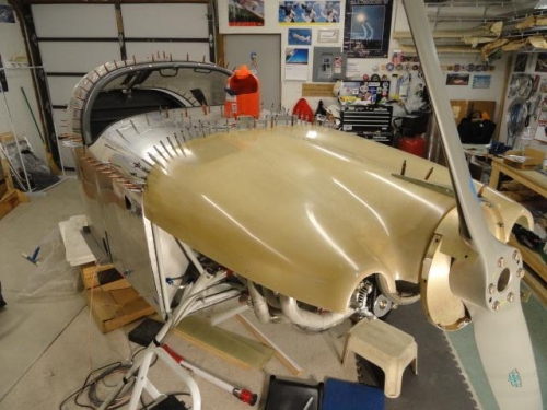 The top cowling drilled in place