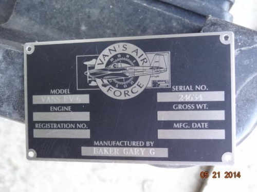 The engraved data plate