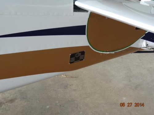The data plate on the fuselage