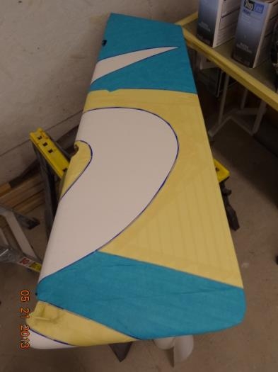 The left side of the fuselage striped