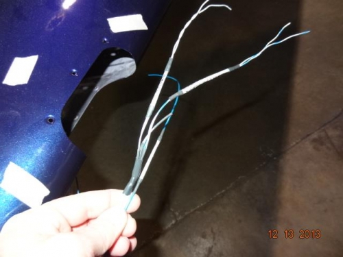 The taxi light wires separated and labeled