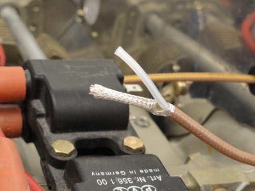 The shielding and center coax wire separated