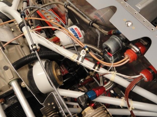 The top left side of the engine