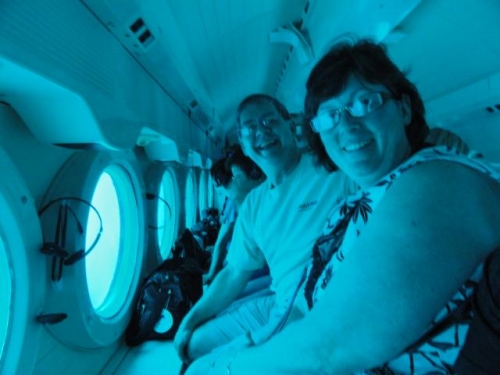 Gary and Mary 80 feet under the surface in the sub