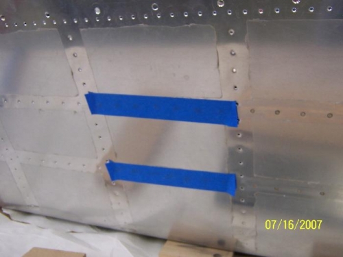 Painter's Tape Placed over Rivets