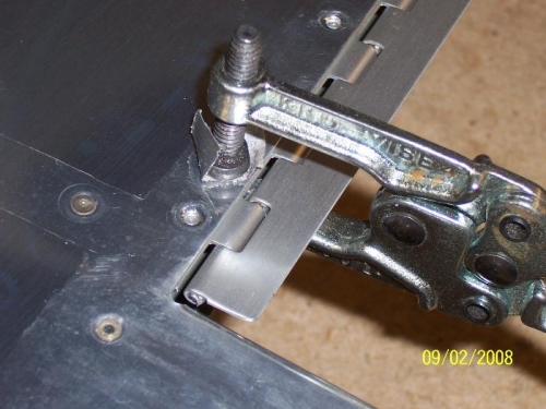 Hinge Clamped to Elevator