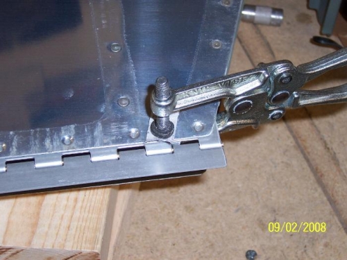 Inside End of Hinge Clamped to Elevator