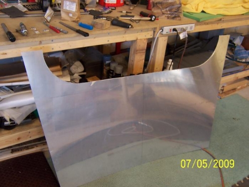 Forward top skin with the initial cutout for the glareshield