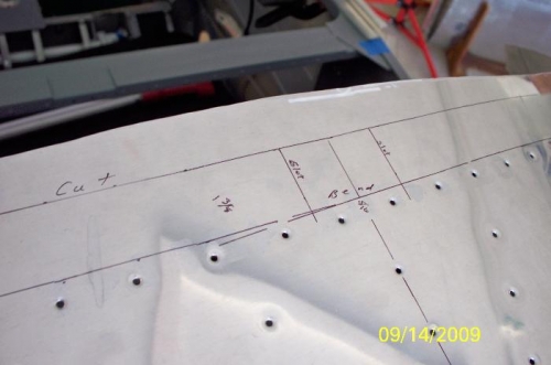 Reference lines on aft top skin