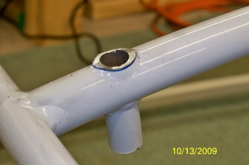 The canopy latch tube trimmed even