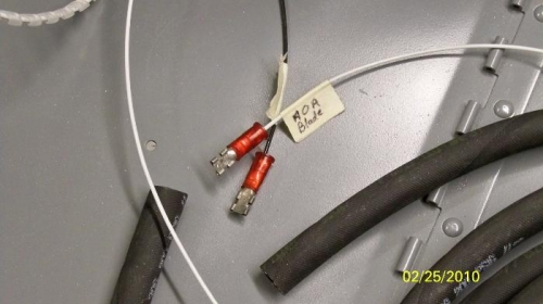 The AOA blade connectors crimped onto wire