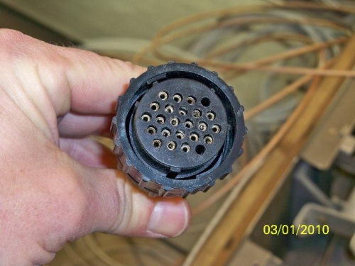 The P-1 connector with a few sockets that need to be reseated