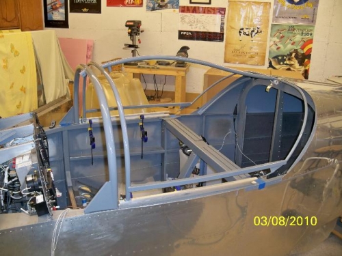 The canopy frame in place