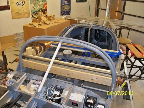 Canopy frame with 1x4's clamped in place