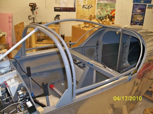 The canopy frame on the fuselage
