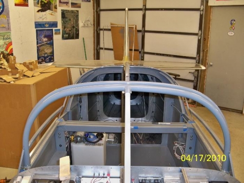 The canopy frame on the fuselage