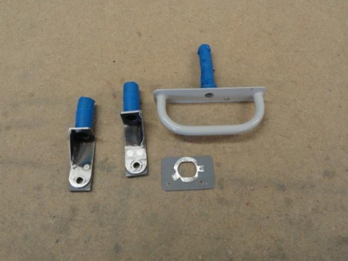 Canopy roller weldments, the canopy latch and the anti-rotation bracket for the lock